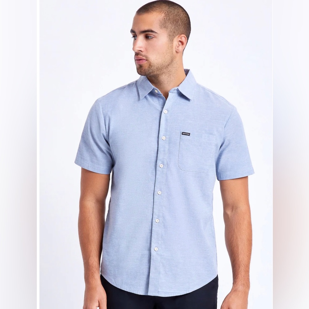 NWT Brixton Charter Oxford S/S Woven in Sunset Yellow: Medium